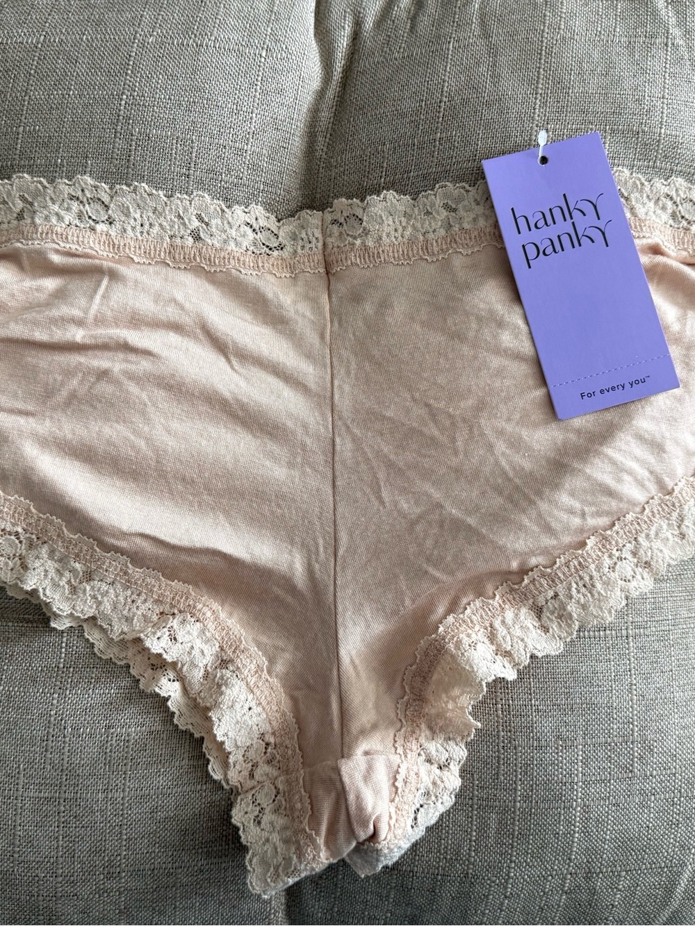 Hanky Panky Women's Lace Trim Cotton Blend Boyshort